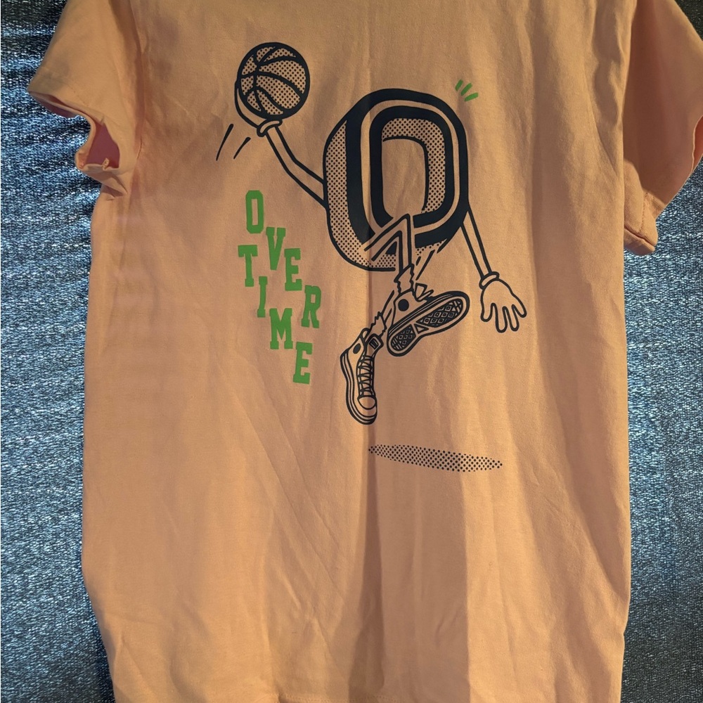 Graphic Tee with Basketball Print
